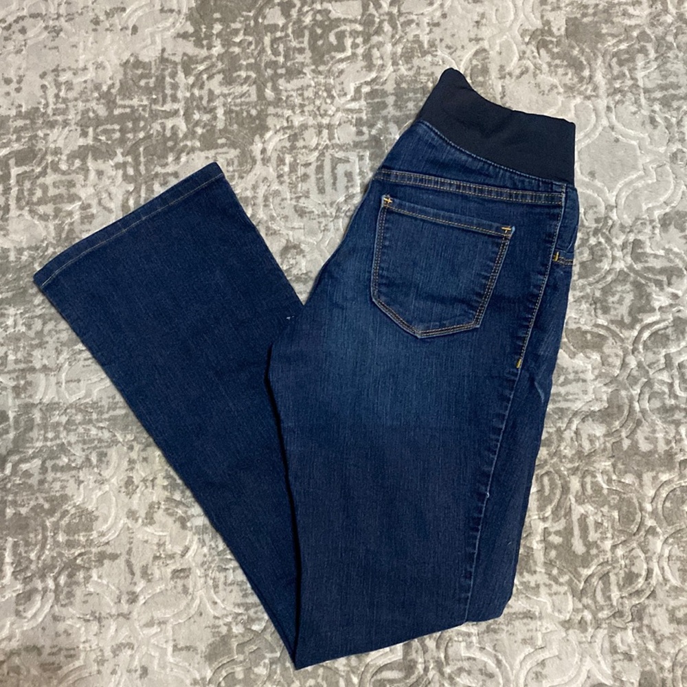 🔥4/20! Old navy bootcut, low rise demo panel, maternity jeans. Size 2